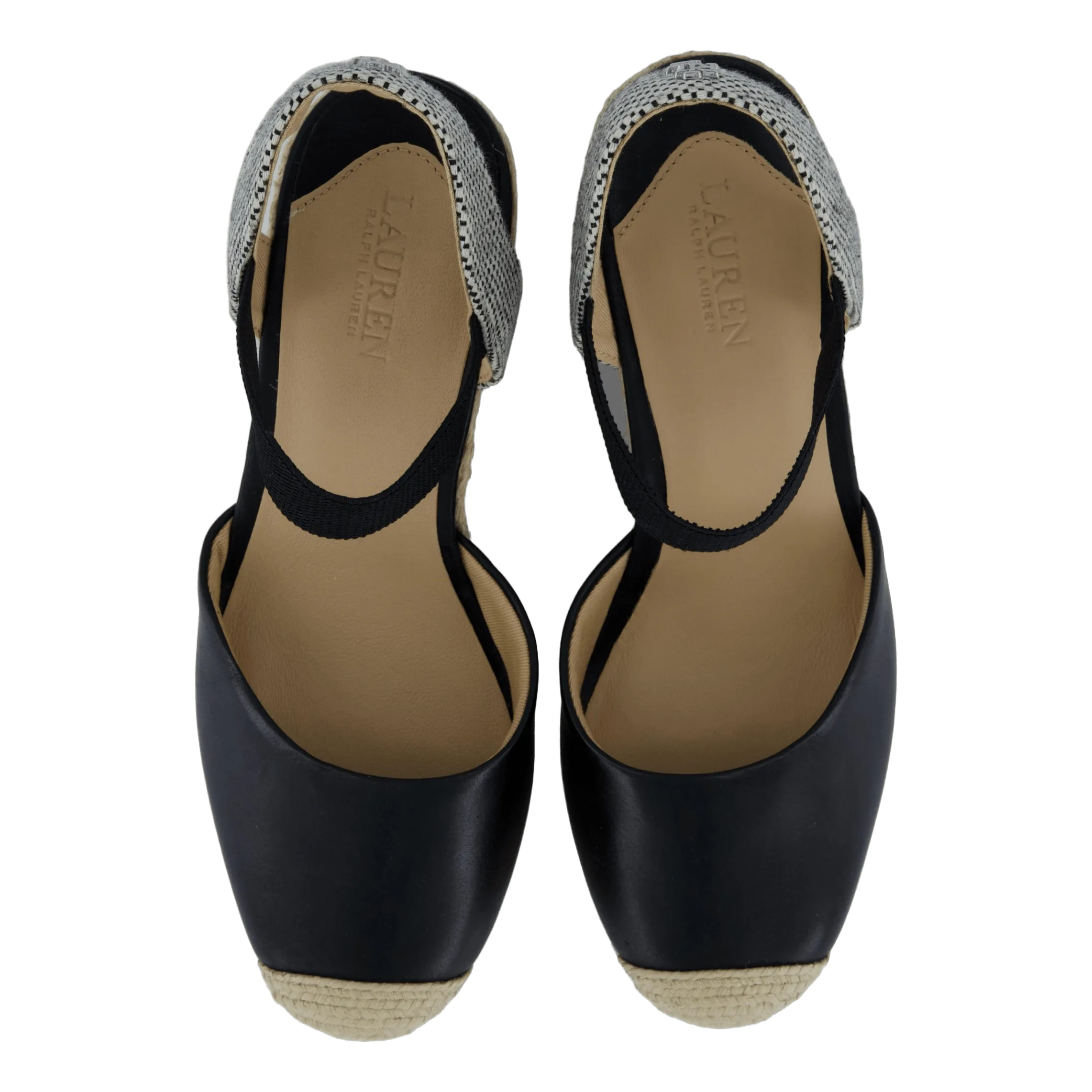 Pearle II Leather & Canvas Espadrille Black / Natural / Black