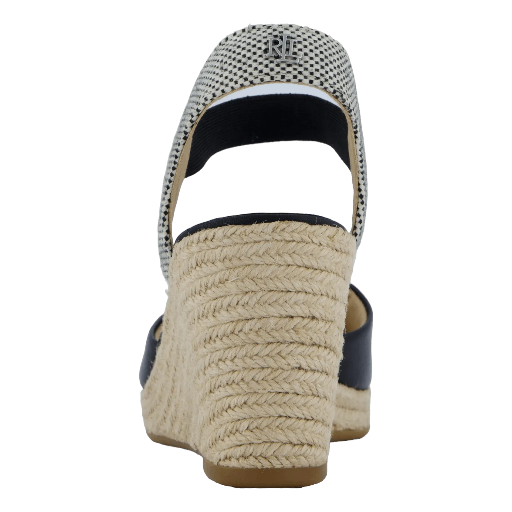 Pearle II Leather & Canvas Espadrille Black / Natural / Black