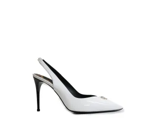 Philipp Plein Women's White Patent Skull Slingback 901 90