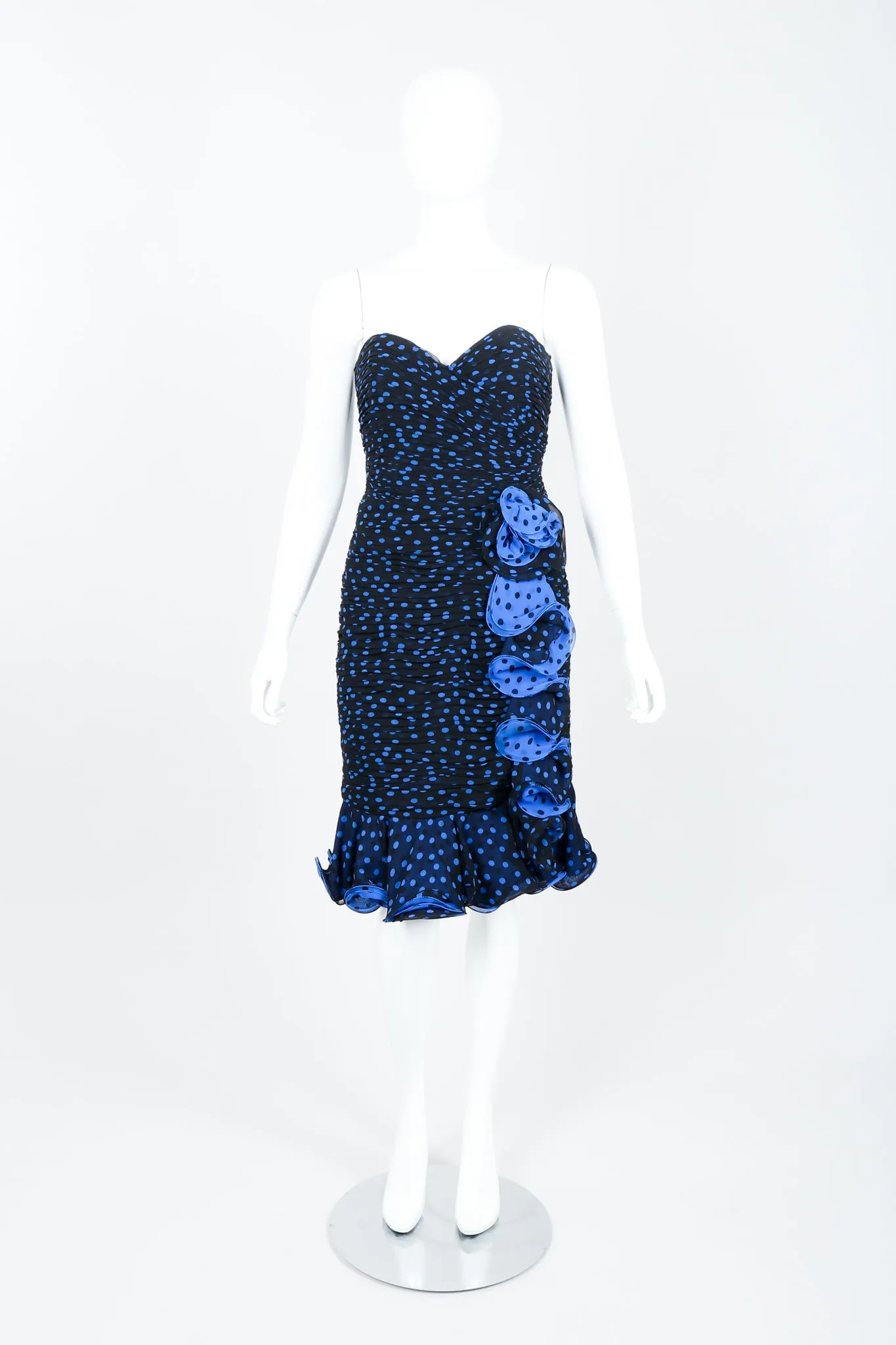 Polka Dot Strapless Dress