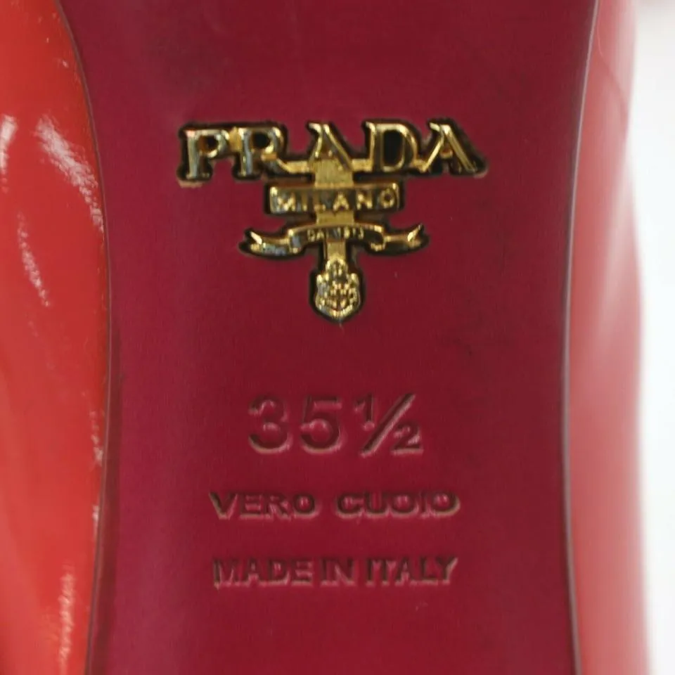 Prada  35.5 Red Patent Leather Pump Heels  861261
