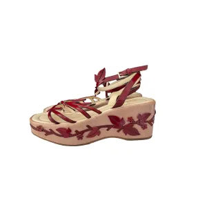 Prada Beige Platform Vine Wedges