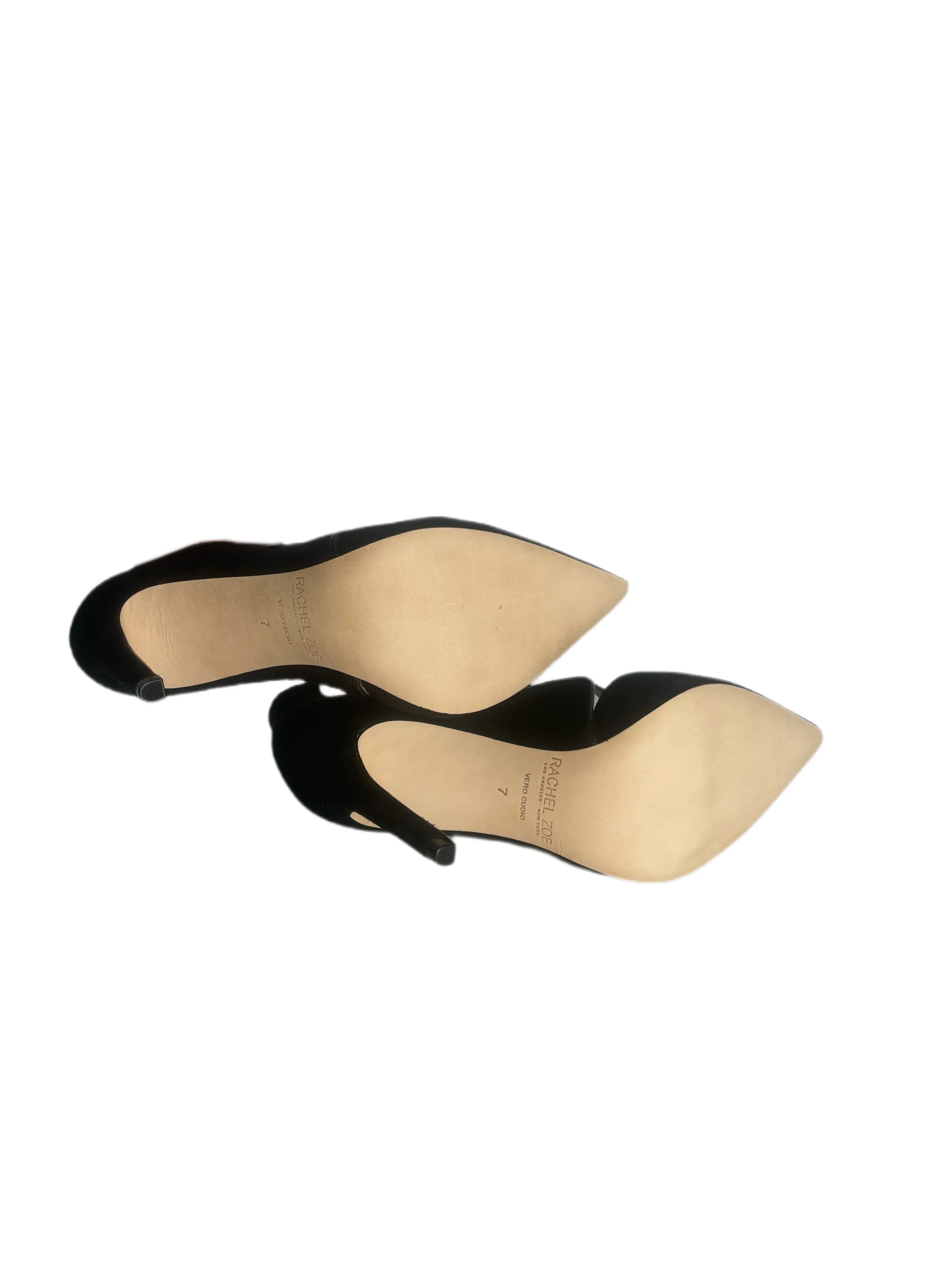 RACHEL ZOE Black Suede Lace Up Heels #108 7 NWOTB