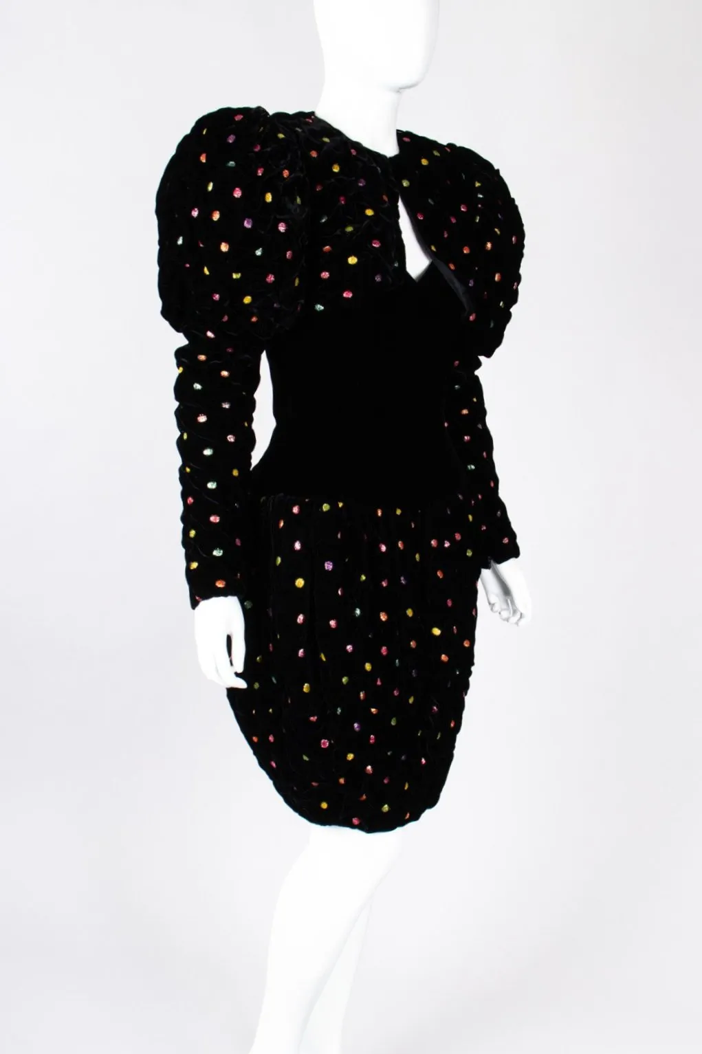 Rainbow Dot Bubble Dress & Jacket Set