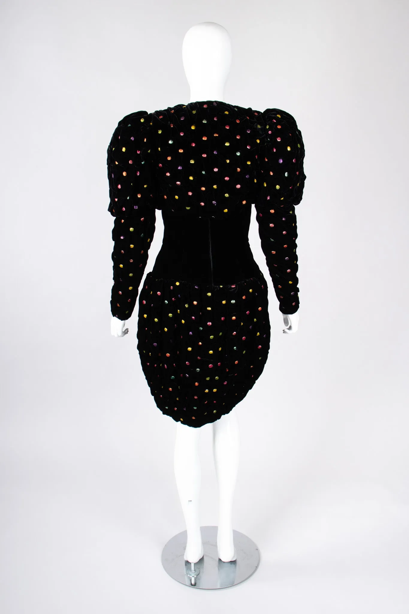 Rainbow Dot Bubble Dress & Jacket Set