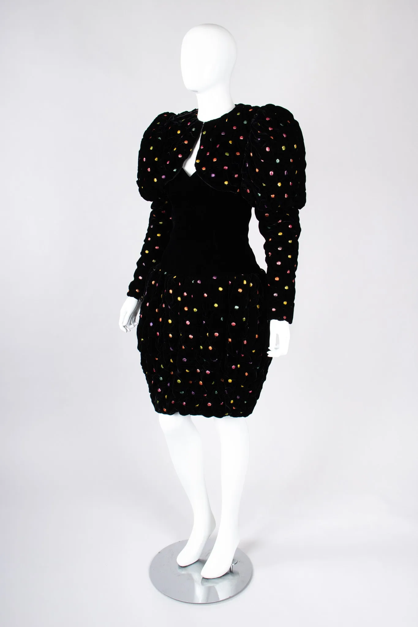 Rainbow Dot Bubble Dress & Jacket Set