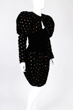 Rainbow Dot Bubble Dress & Jacket Set