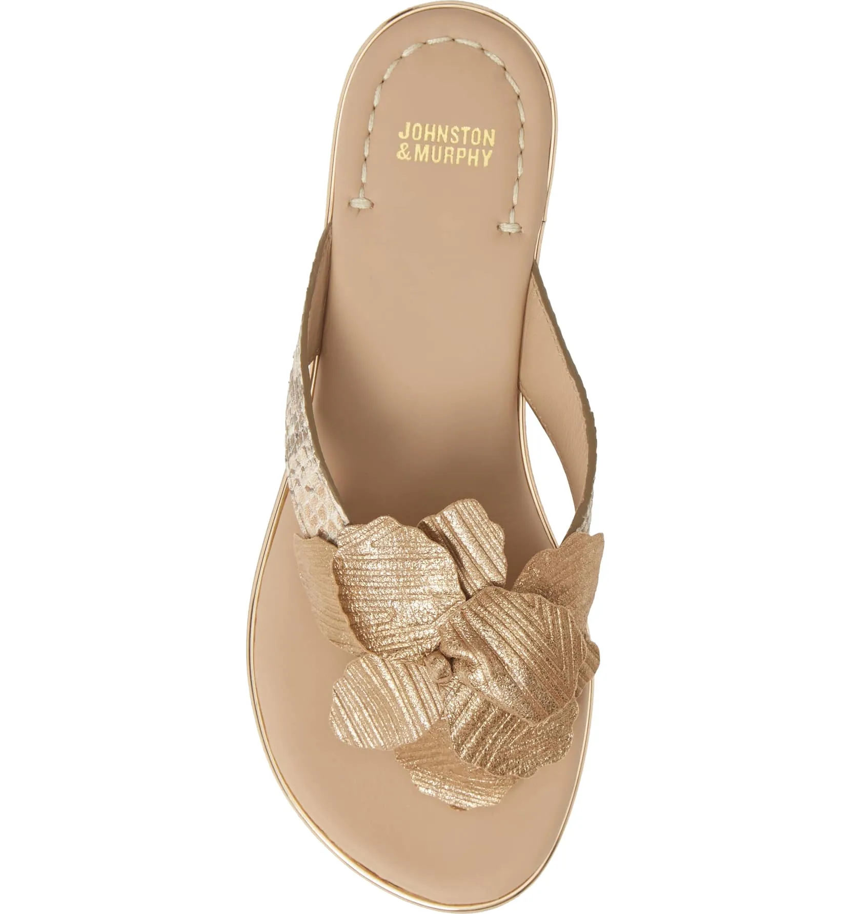 Reanne gold & snake suede sandals