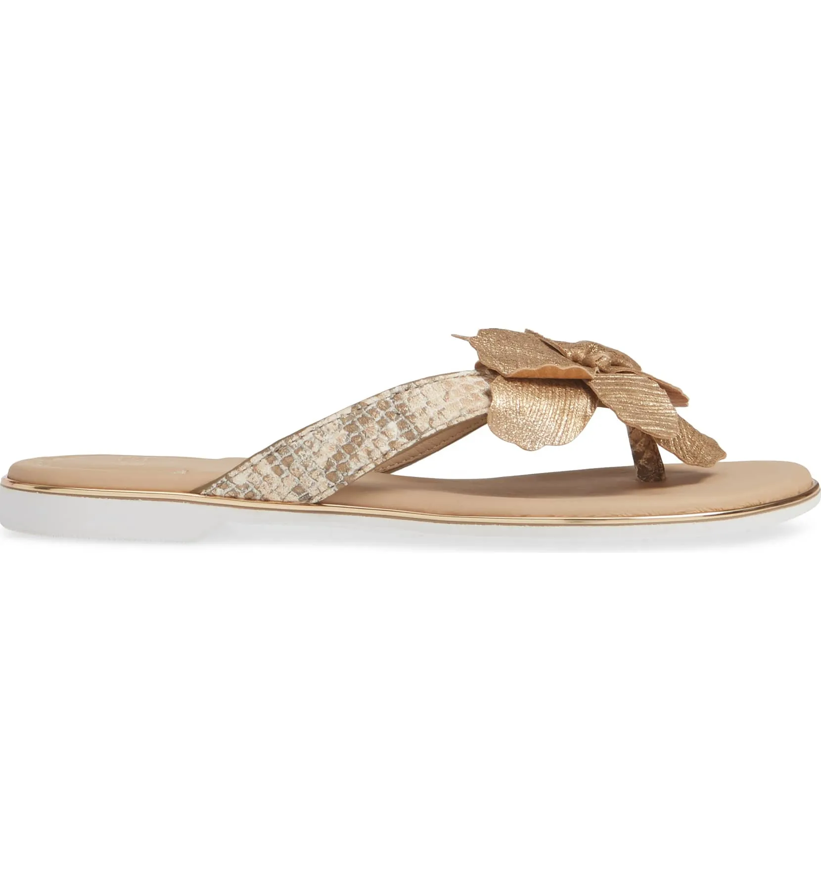 Reanne gold & snake suede sandals