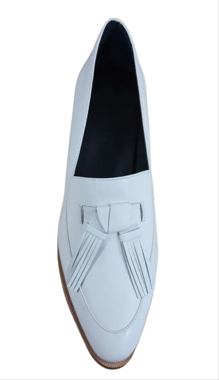 REBECCA MINKOFF Women's Antique White Vacchetta Edie Loafers #M5191001 7.5 NWB