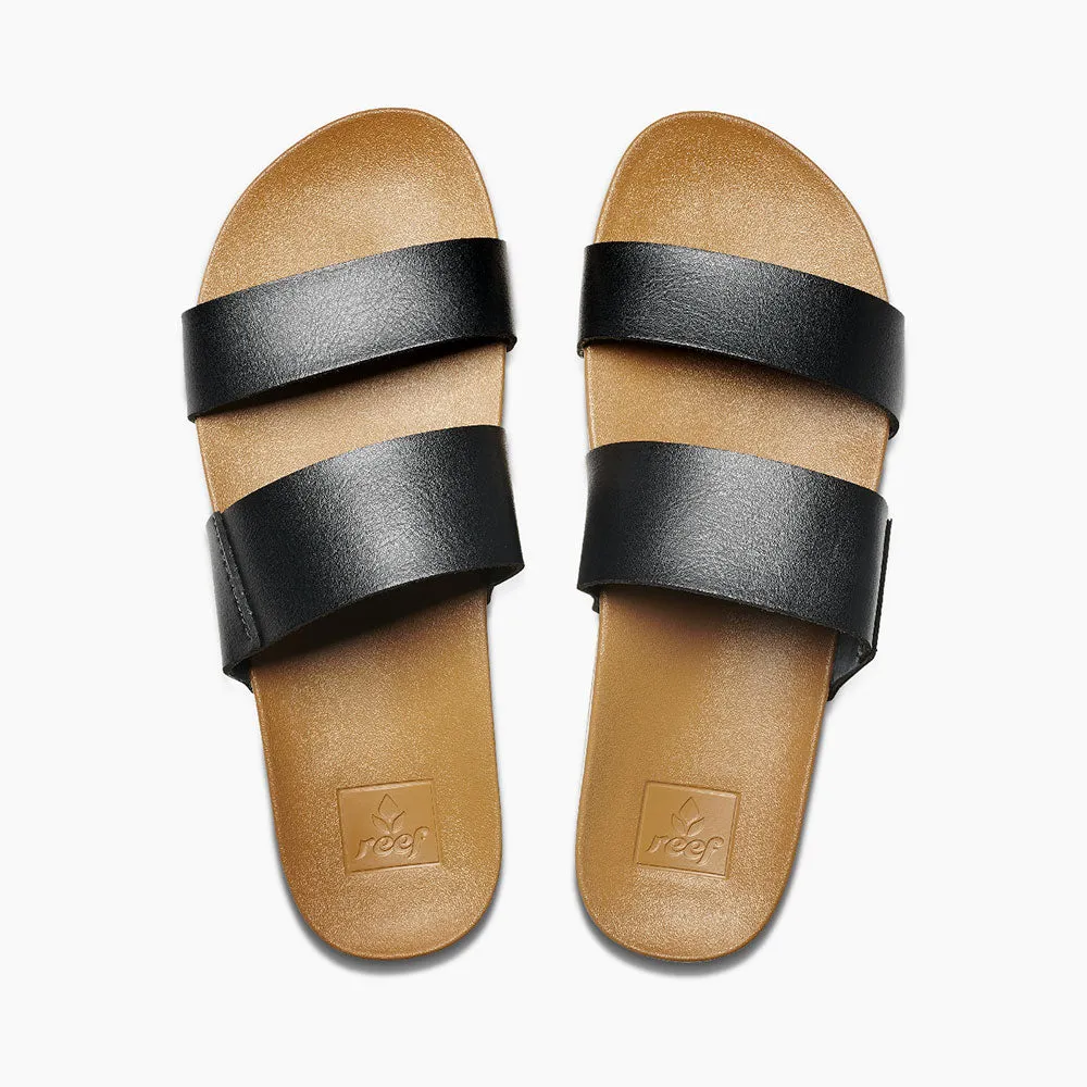 Reef Womens Cushion Bounce Vista Sandals  - Black/Natural