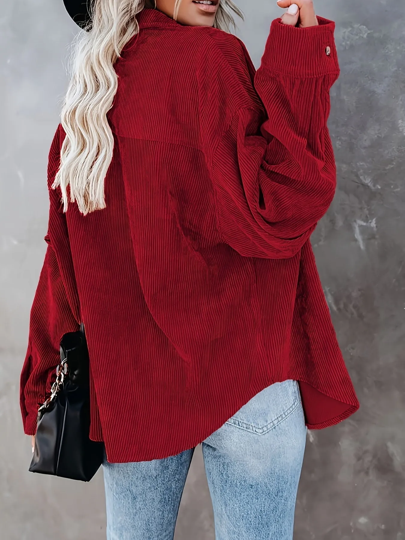 Relaxed Fit Button-Down Shirt-Jacket