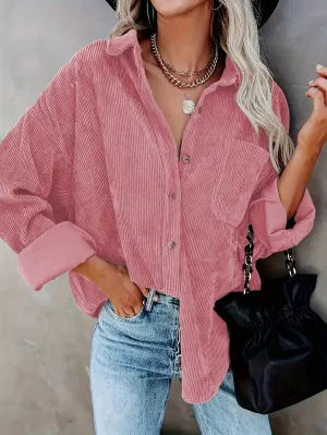 Relaxed Fit Button-Down Shirt-Jacket