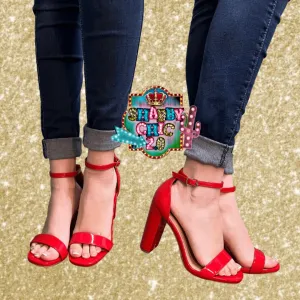 Reseda Red Patent Heels