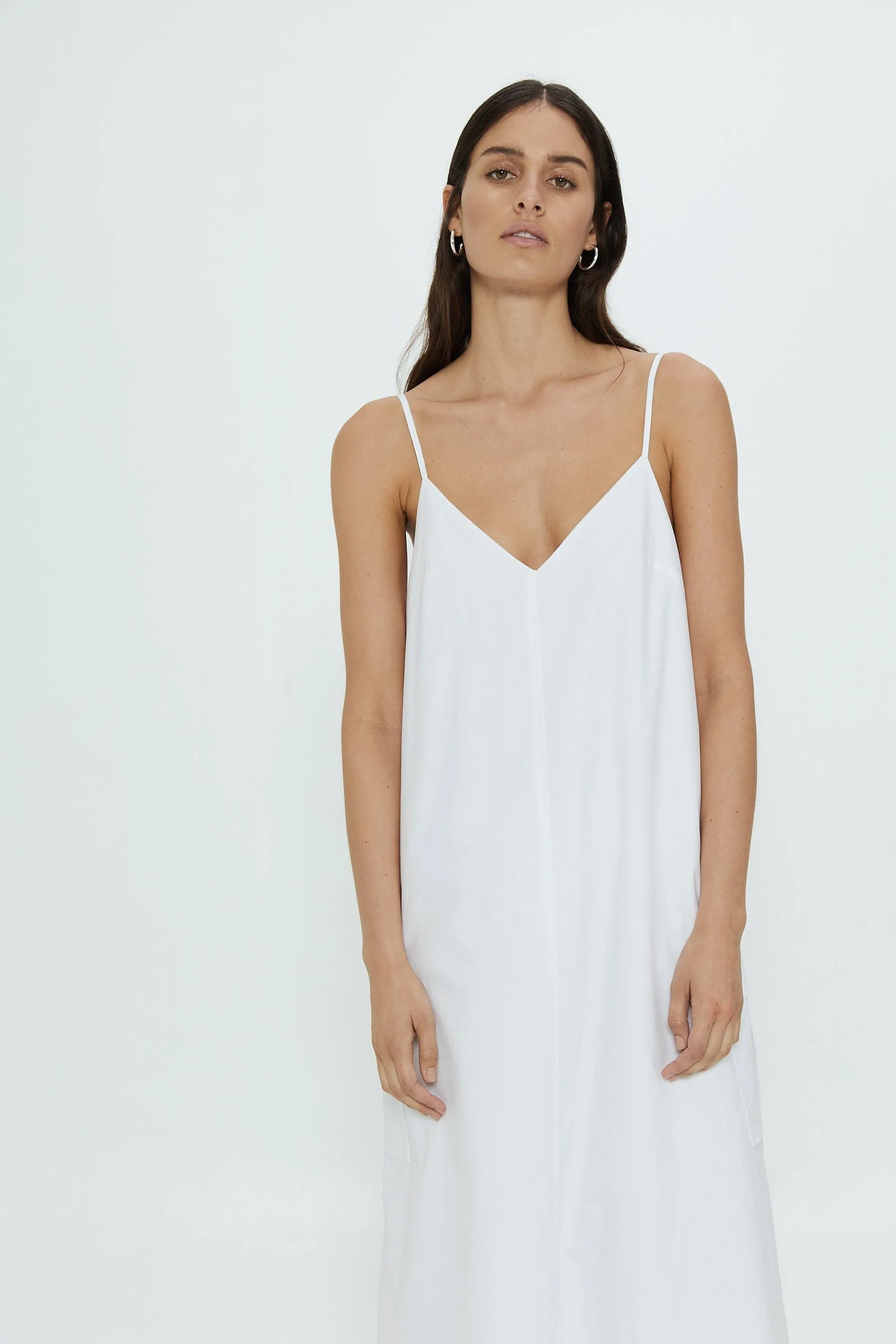 ROAM MAXI SLIP DRESS | WHITE