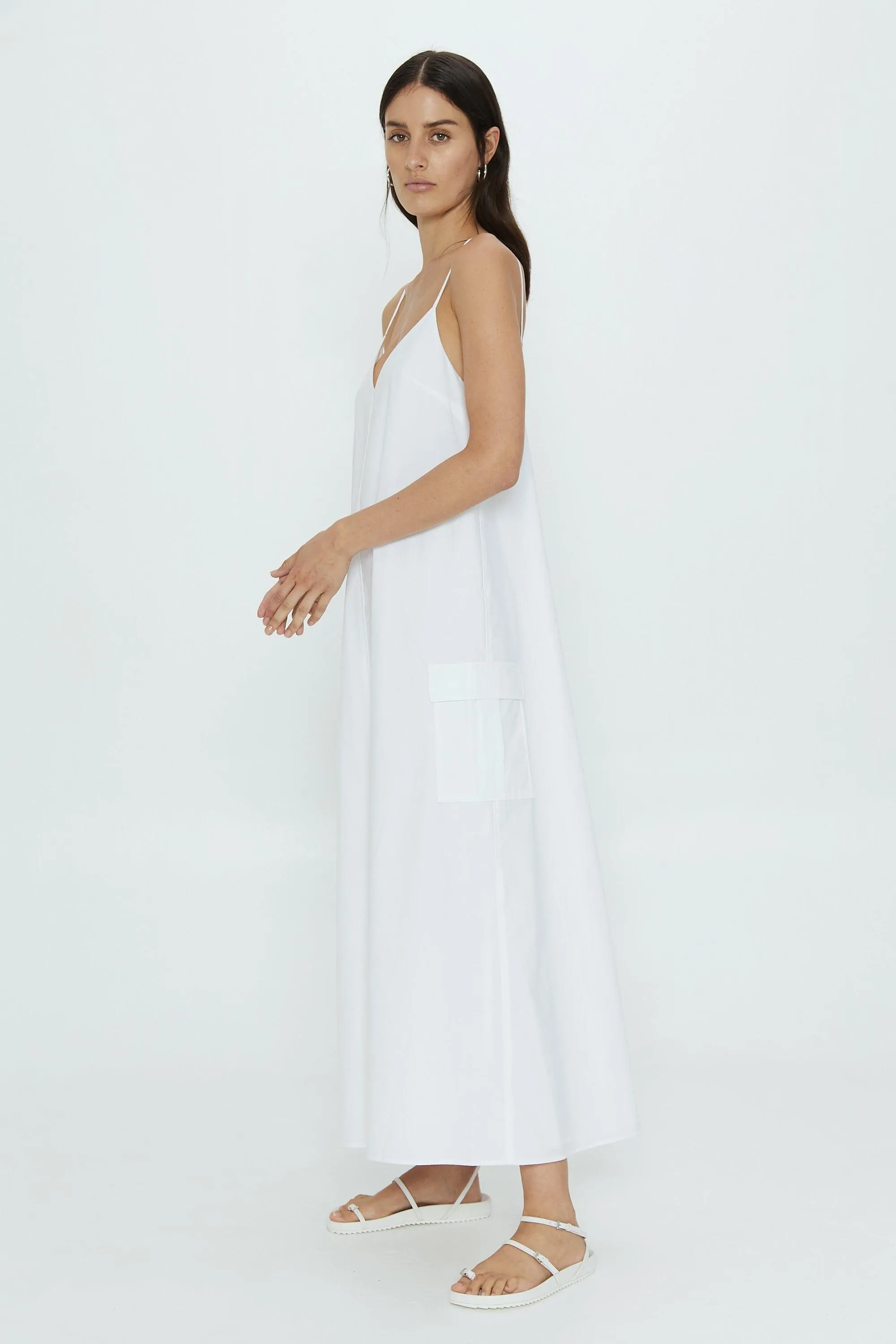 ROAM MAXI SLIP DRESS | WHITE