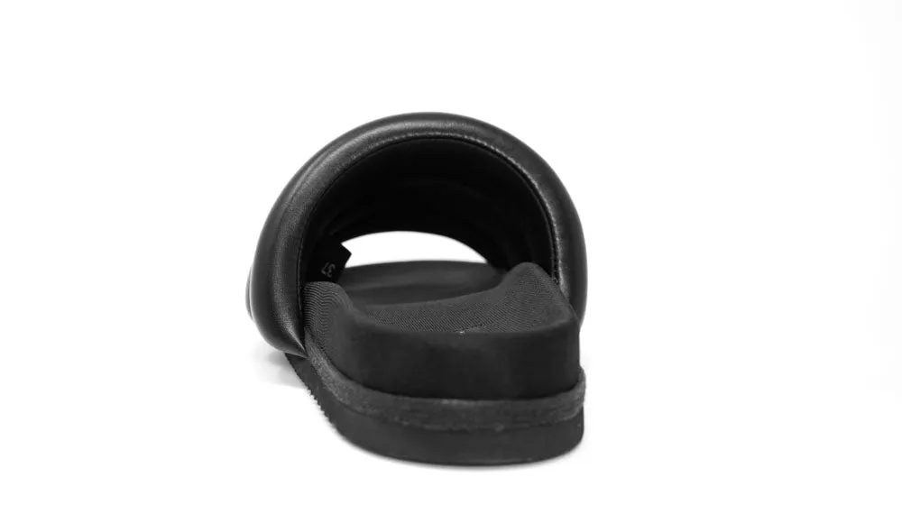 ROAM Puffy Sandals Black Vegan Leather