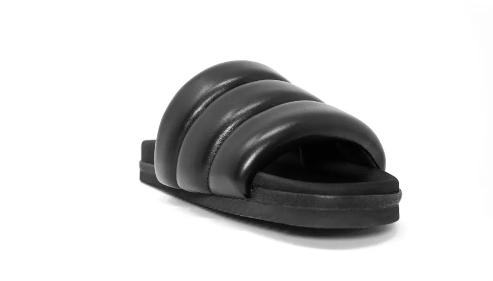 ROAM Puffy Sandals Black Vegan Leather