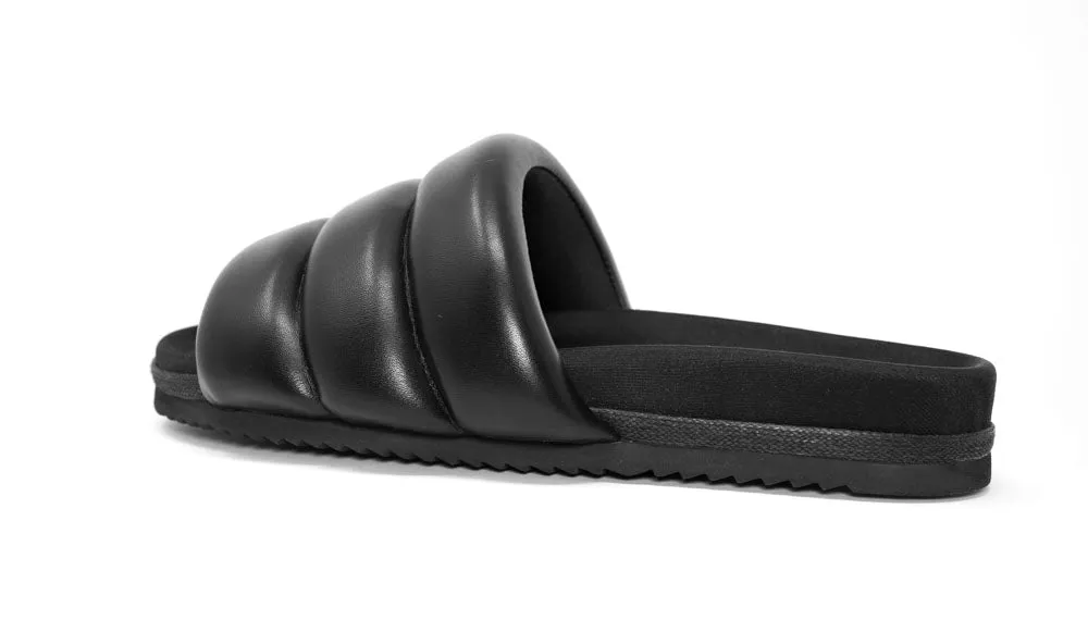 ROAM Puffy Sandals Black Vegan Leather