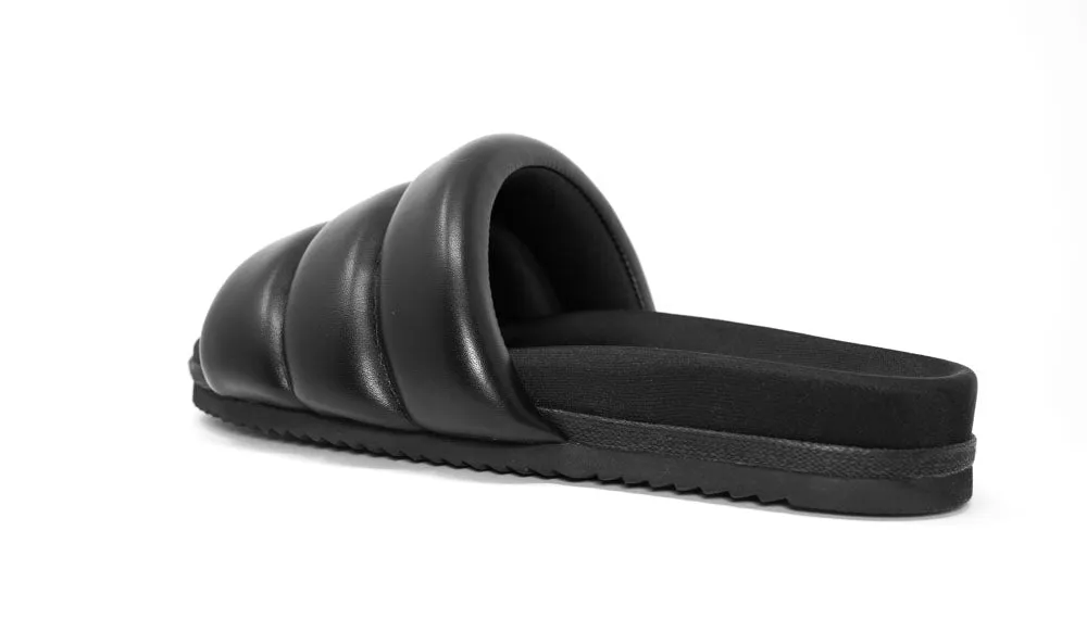 ROAM Puffy Sandals Black Vegan Leather