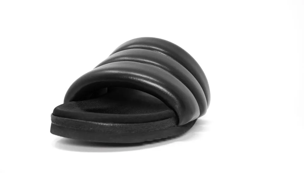 ROAM Puffy Sandals Black Vegan Leather
