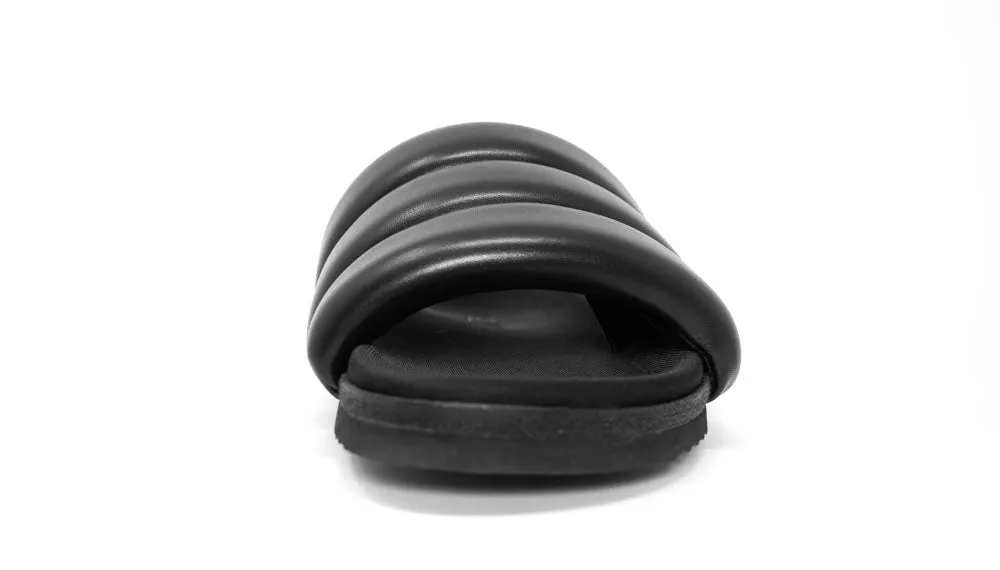 ROAM Puffy Sandals Black Vegan Leather
