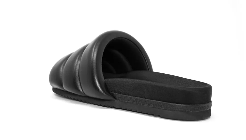 ROAM Puffy Sandals Black Vegan Leather