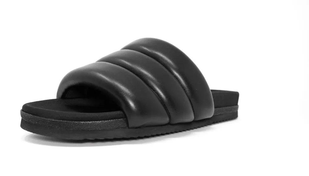 ROAM Puffy Sandals Black Vegan Leather