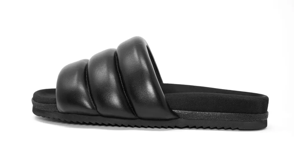 ROAM Puffy Sandals Black Vegan Leather