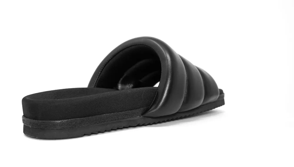 ROAM Puffy Sandals Black Vegan Leather