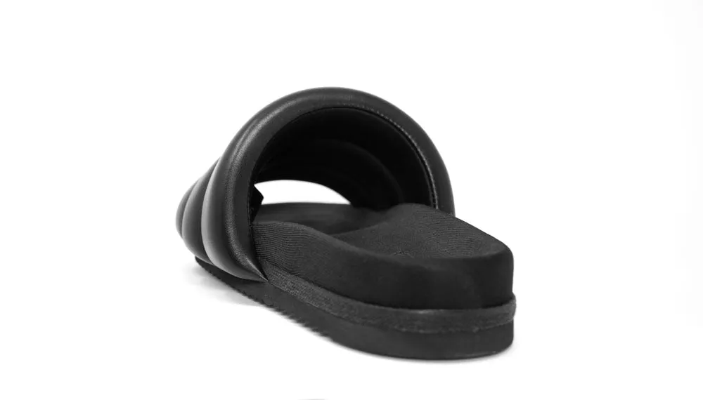 ROAM Puffy Sandals Black Vegan Leather