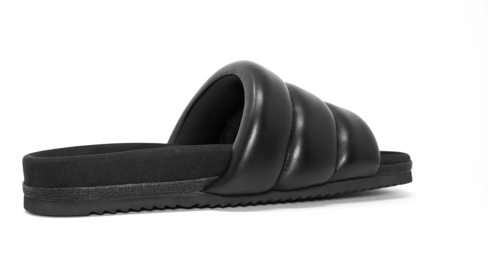 ROAM Puffy Sandals Black Vegan Leather