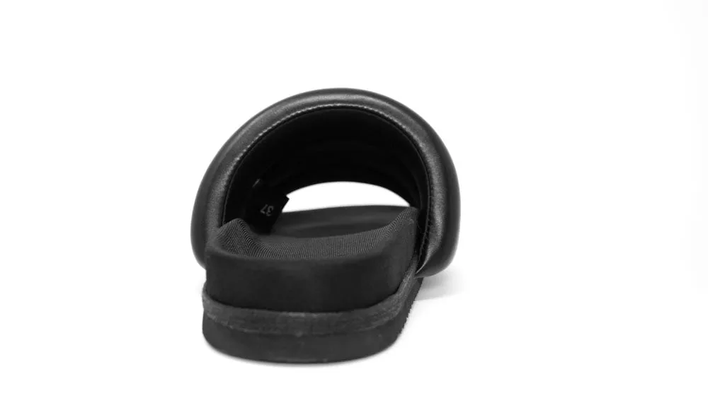 ROAM Puffy Sandals Black Vegan Leather