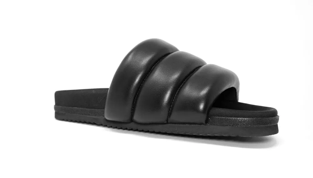 ROAM Puffy Sandals Black Vegan Leather
