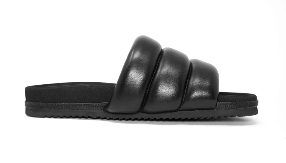 ROAM Puffy Sandals Black Vegan Leather
