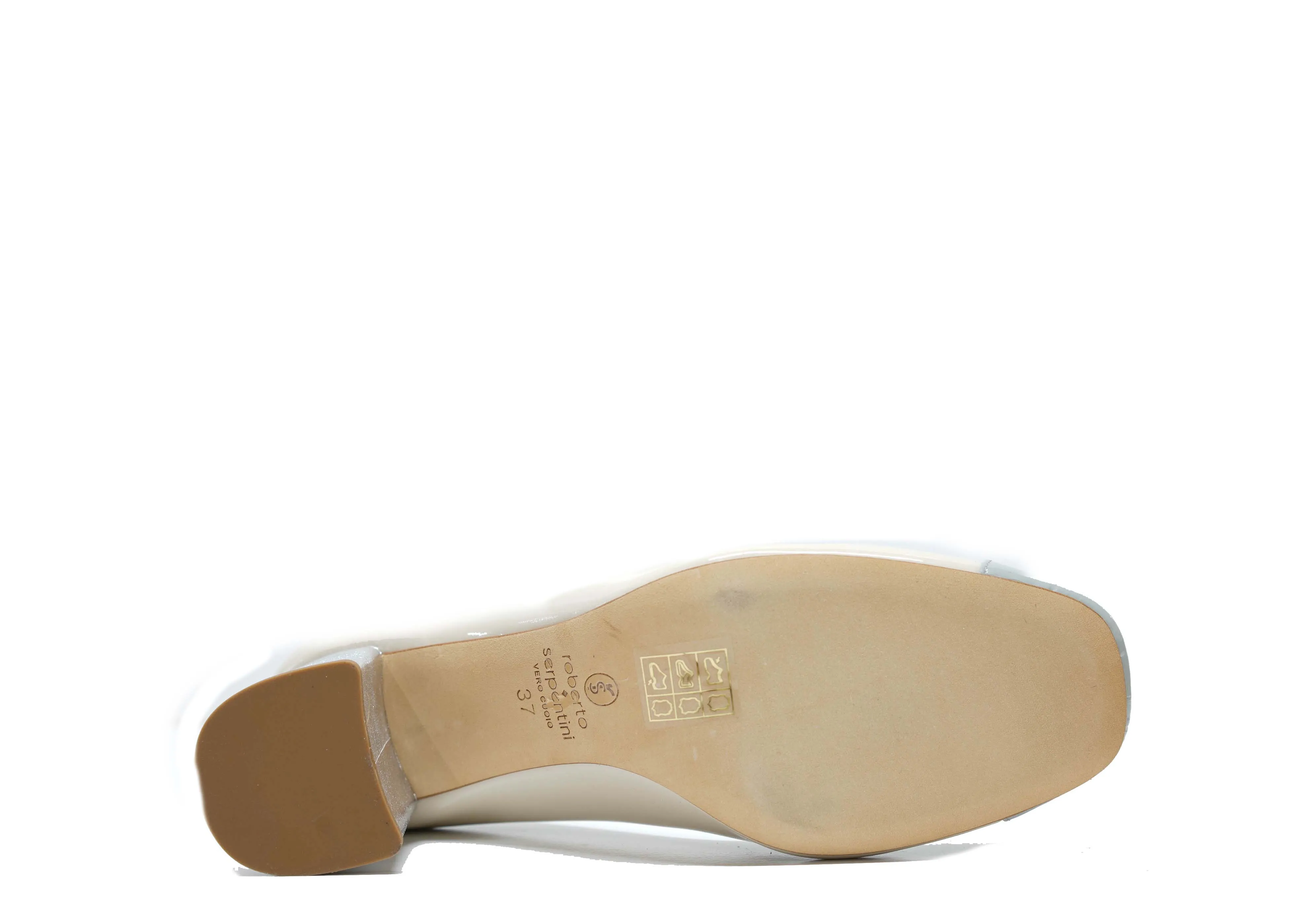 Roberto Serpentini Women's Beige & Blue Patent Leather Shoe 25468 - Now $190