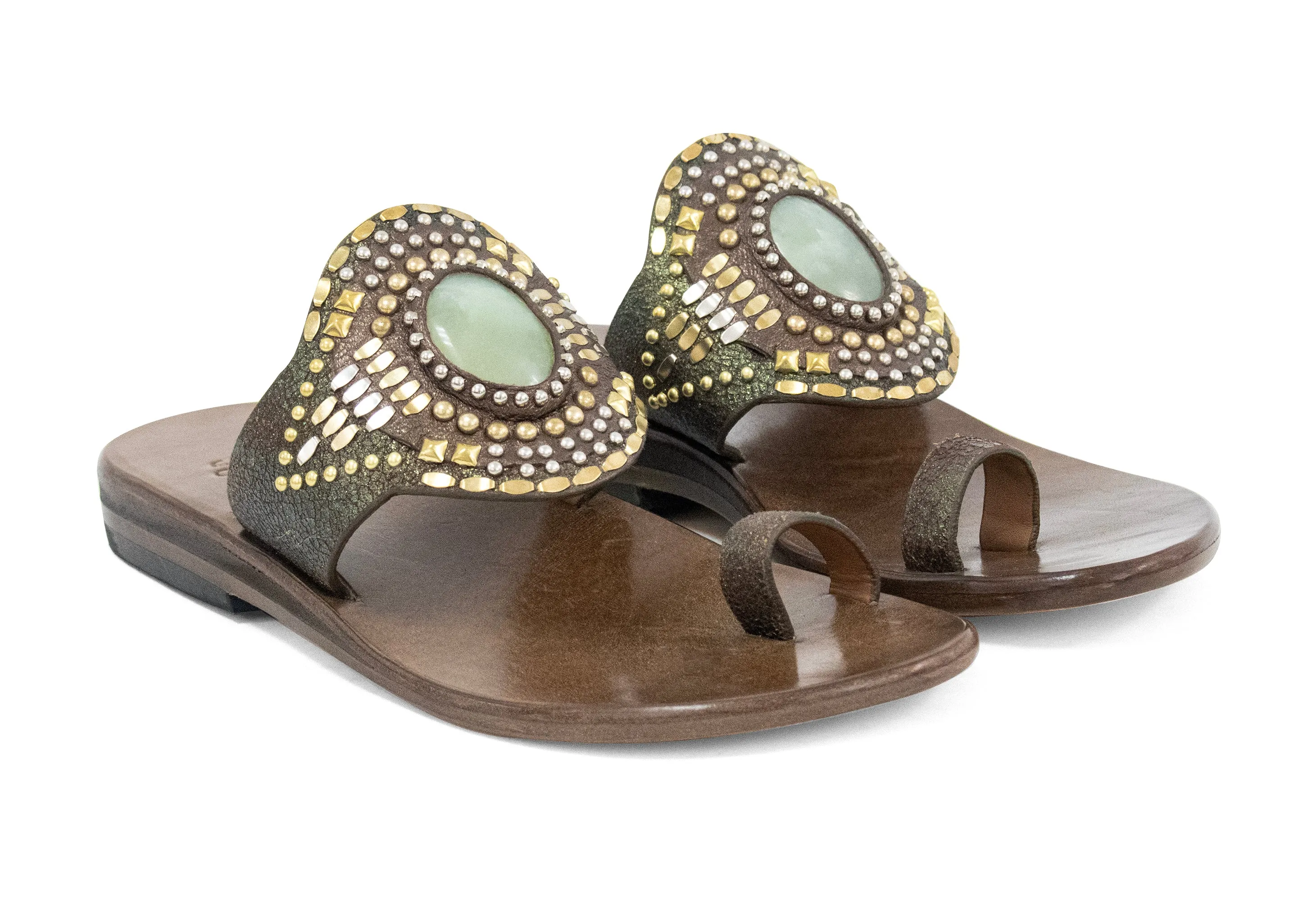 Rocal Semi-precious Jade Stone Sandal