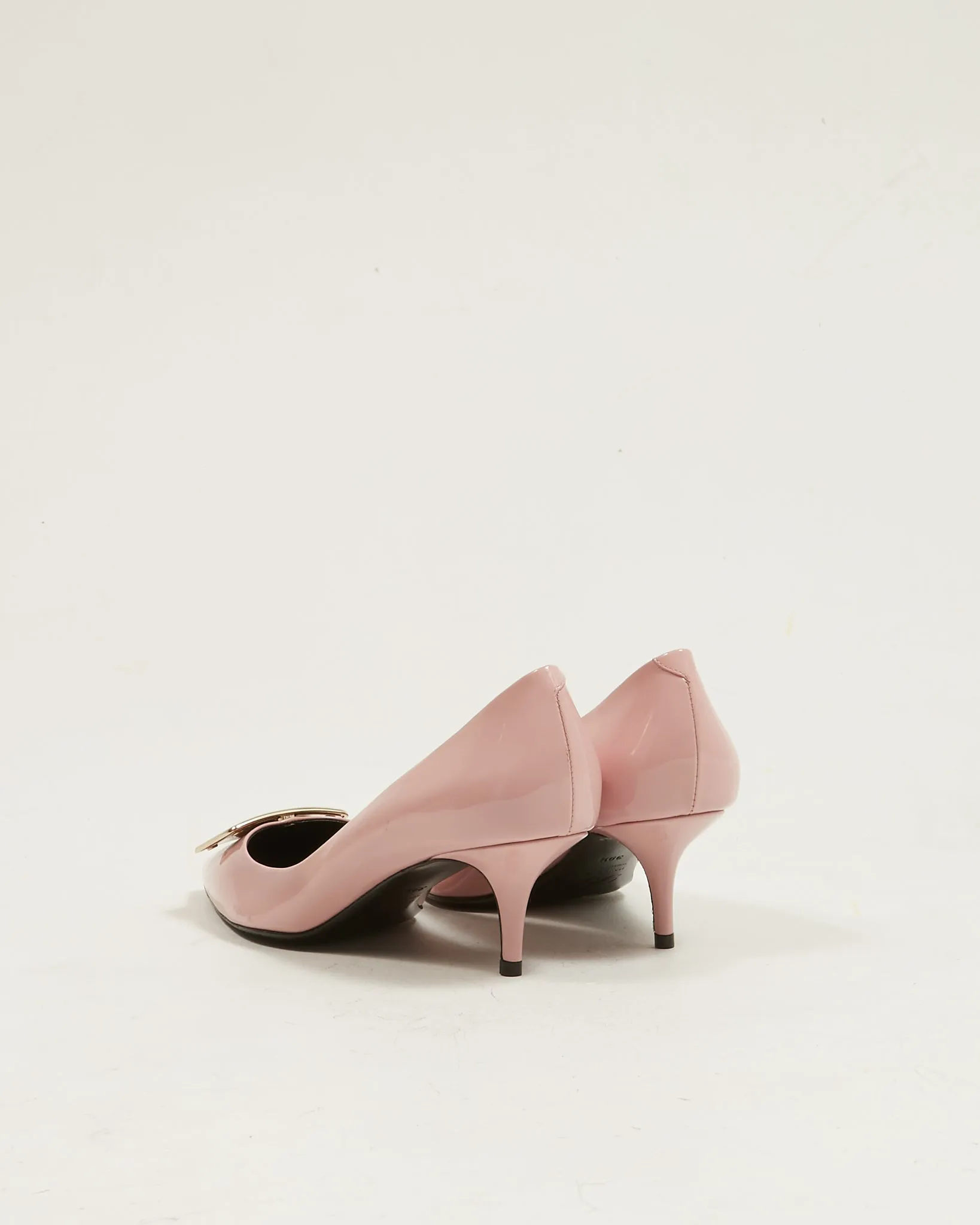 Roger Vivier Dust Pink Patent Buckle 65mm Pumps - 39.5