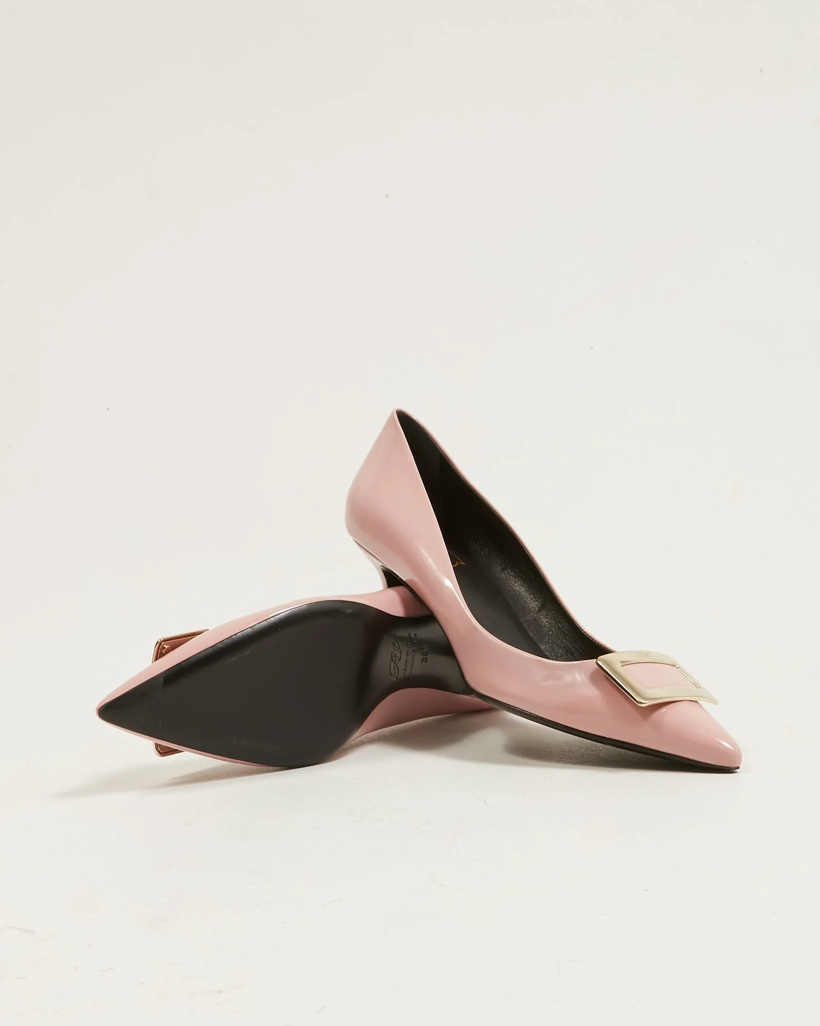 Roger Vivier Dust Pink Patent Buckle 65mm Pumps - 39.5
