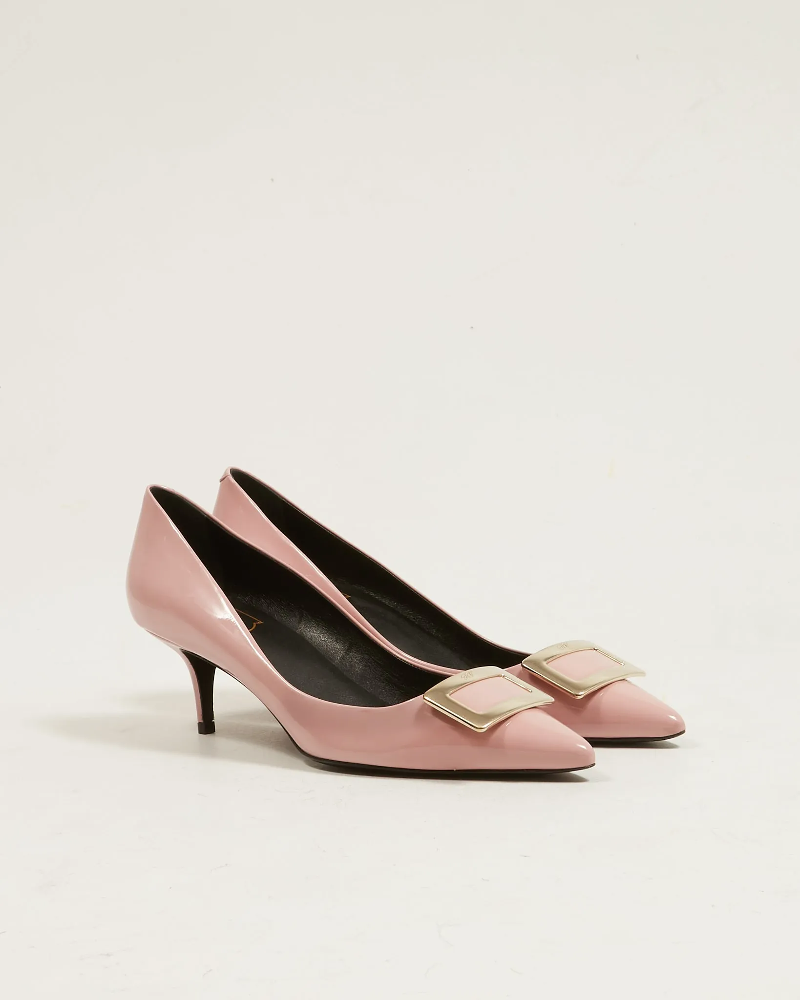 Roger Vivier Dust Pink Patent Buckle 65mm Pumps - 39.5