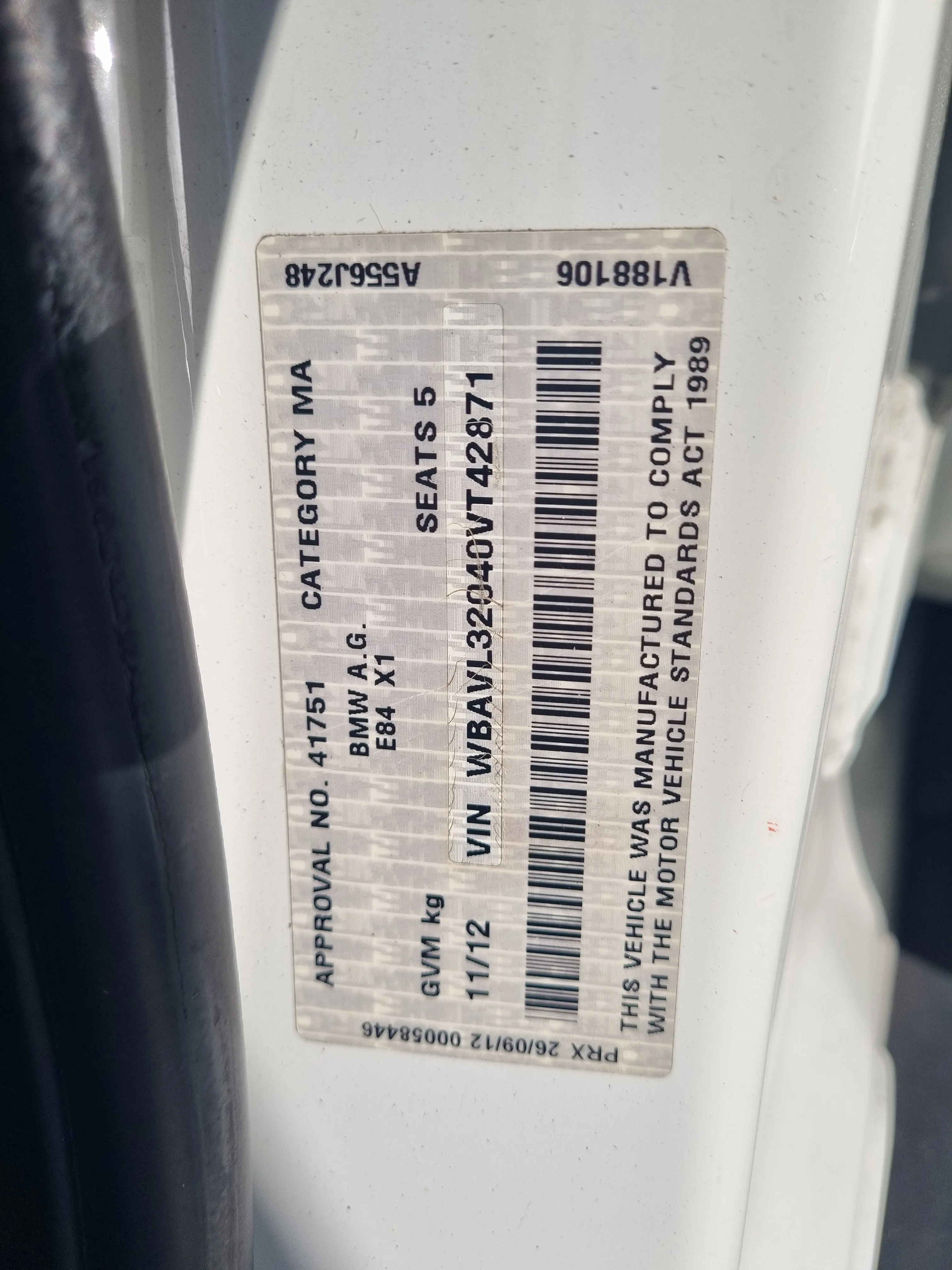 S2922 X1 E84 SAV 18i N46N AUTO 2012/05