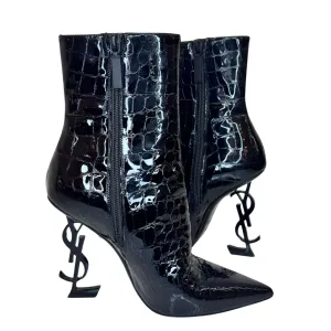 SAINT LAURENT Opyum Patent Leather Booties
