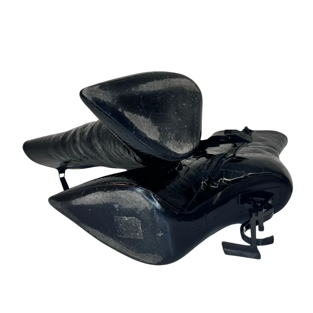 SAINT LAURENT Opyum Patent Leather Booties