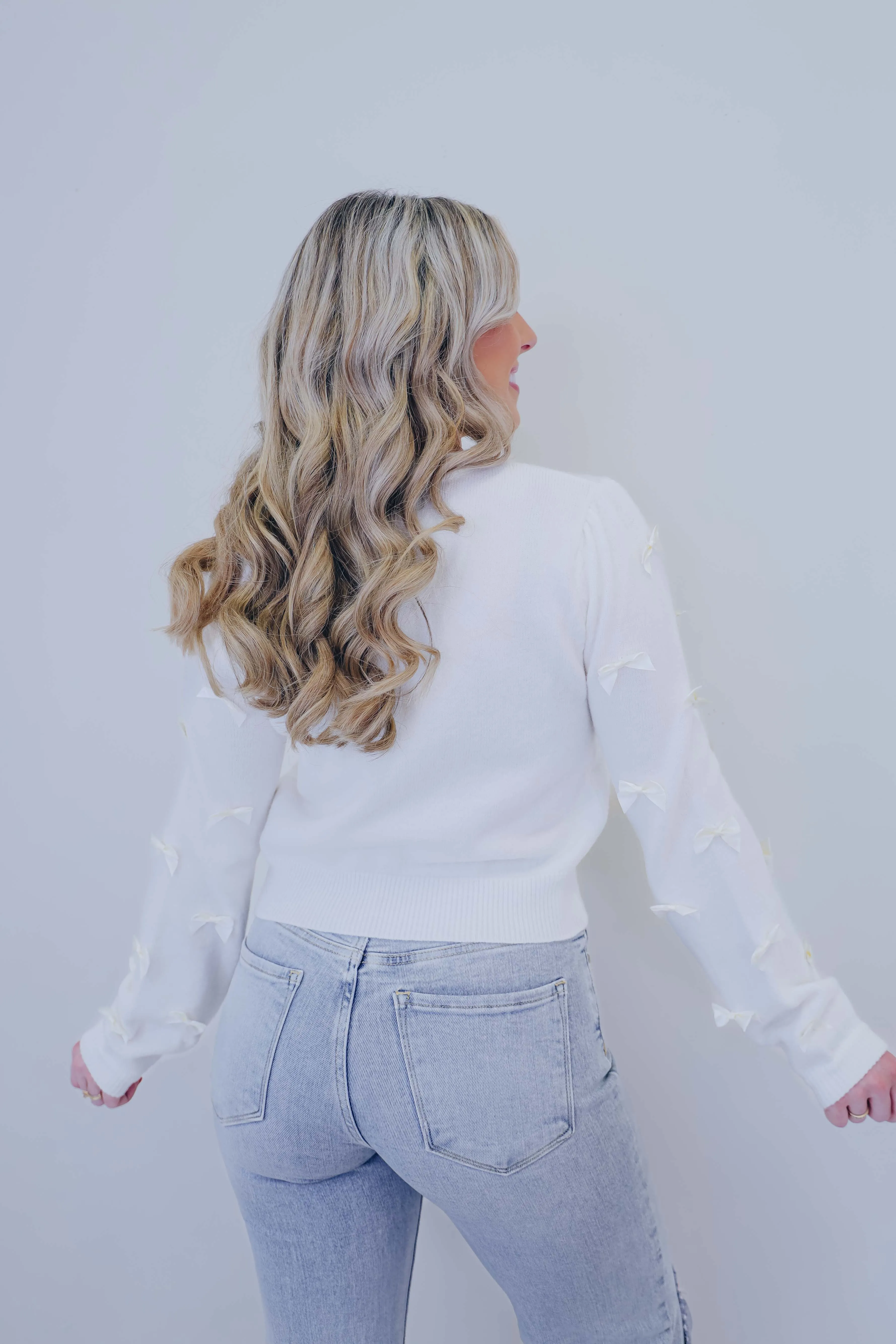 Sass N Satin Bow Embellished Sweater