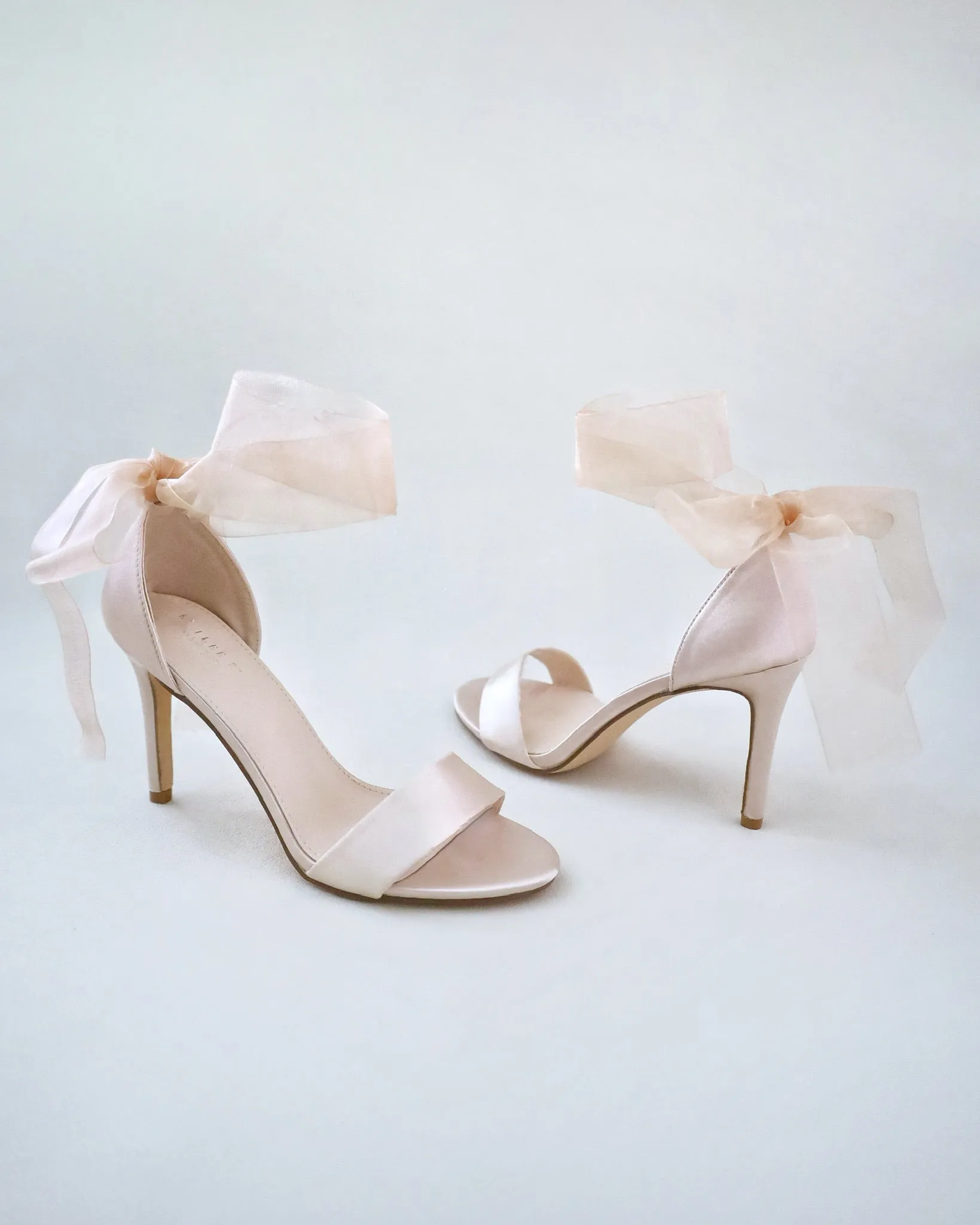 Satin High Heel Evening Sandals with Wrapped Ankle Tie