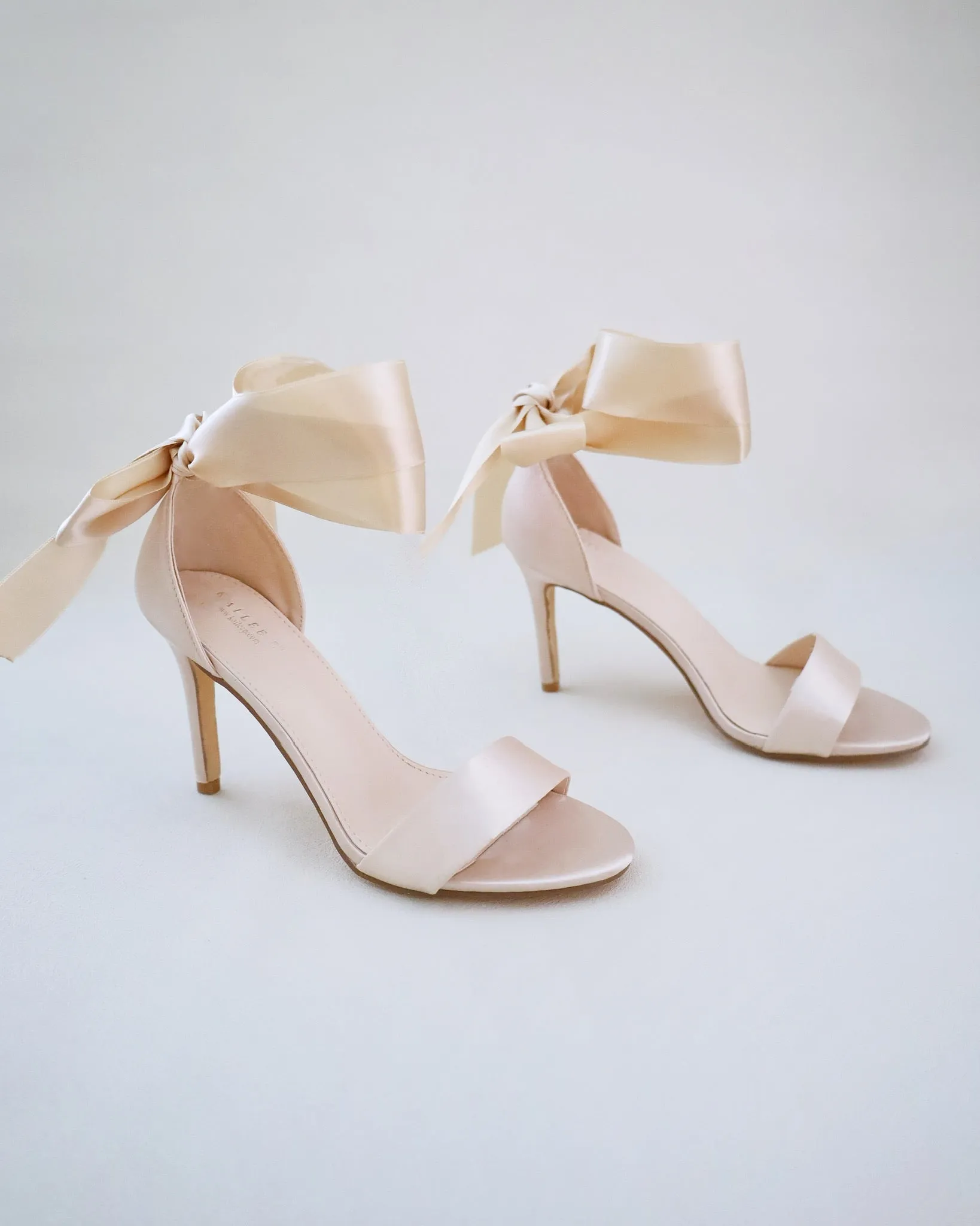 Satin High Heel Evening Sandals with Wrapped Ankle Tie