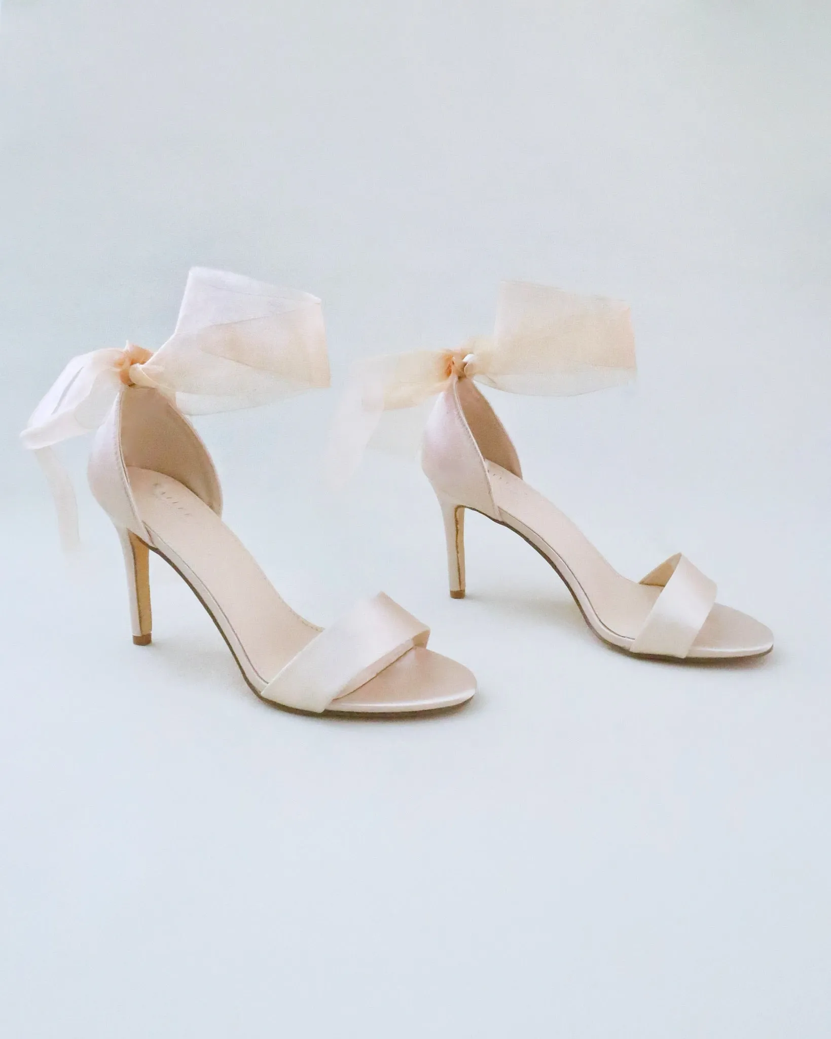 Satin High Heel Evening Sandals with Wrapped Ankle Tie