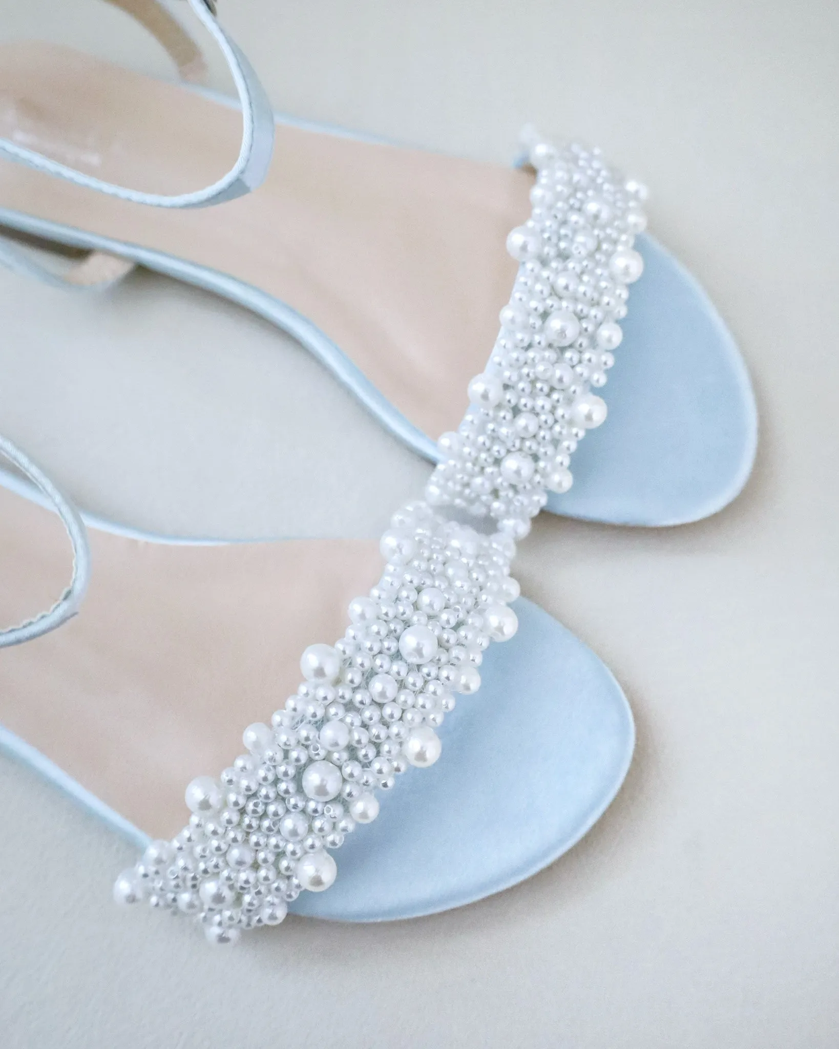 Satin Wedding Flat Sandal with Perla Applique