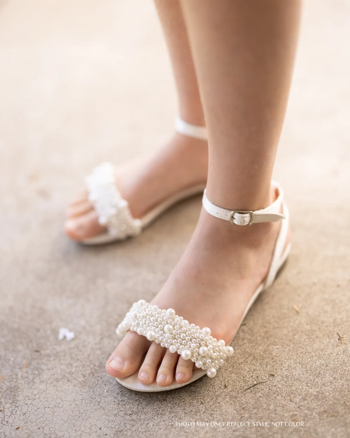 Satin Wedding Flat Sandal with Perla Applique