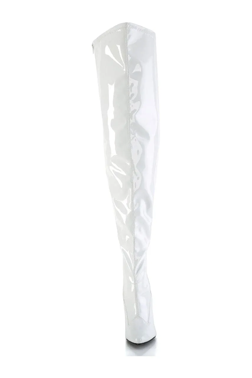 SEDUCE-3000WC White Patent Thigh Boot